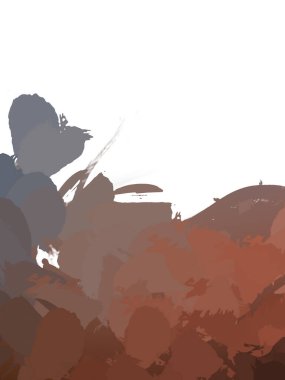 Taranmış Boyalı Soyut Arkaplan. Vahşi kaotik fırça darbeleri. Boya darbeleri. 2D İllüstrasyon. Fırça darbeli resim. 