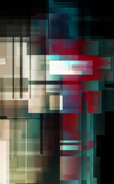 Fütürist soyut geometrik duvar kağıdı. Geometrik renkli şekiller. Dikdörtgen şekilli arka plan. Bir teknolojinin dijital illüstrasyonuName.