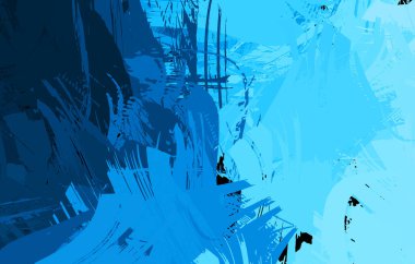 Vahşi fırça darbeleriyle yaratıcı soyut resim. Artistik fırça darbeleriyle donatılmış. Renkli ve canlı bir tasvir. Boyalı sanat.