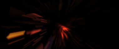 Işık parçacık izleri. Parlayan parçacıkları ve çizgileri olan ışık patlaması yıldızı. Güzel hareketli soyut ışın arkaplanı.