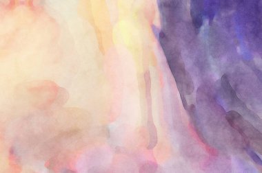 Yumuşak suluboya duvar kağıdı. Hafifçe fırçalanmış renkleri olan sanatsal bir resim. Pastel renkler arkaplana dokunmuş. Soyut duvar sanatı..