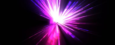 Fütürist mercek patlaması. Parlayan parçacıkları ve çizgileri olan ışık patlaması yıldızı. Güzel soyut ışın arkaplanı.