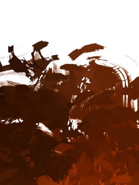 Taranmış Boyalı Soyut Arkaplan. Vahşi kaotik fırça darbeleri. Boya darbeleri. 2D İllüstrasyon. Fırça darbeli resim. 