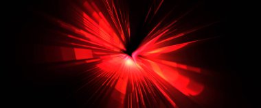 Fütürist mercek patlaması. Parlayan parçacıkları ve çizgileri olan ışık patlaması yıldızı. Güzel soyut ışın arkaplanı.