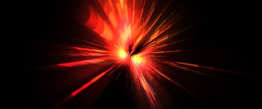 Fütürist mercek patlaması. Parlayan parçacıkları ve çizgileri olan ışık patlaması yıldızı. Güzel soyut ışın arkaplanı.