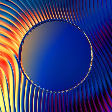 Soyut çerçeveli arkaplan. Renkli, canlı, dalgalı bir duvar kağıdı. Merkezi çerçeveli yaratıcı grafik 2d çizim. Dinamik şekilli modaya uygun sıvı örtüsü.