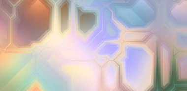 Renkli ve canlı geometrik şekiller katmanları var. Bir teknoloji planının dijital illüstrasyonu. Gelecekçi tasarım şablonu.