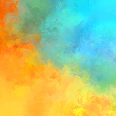 Duvar sanatı Eşsiz ve yaratıcı illüstrasyon. Fırça darbesi ile boyanmış. Renkli fırça darbelerinin soyut arkaplanı. Fırçalanmış canlı duvar kâğıdı. Boyalı sanatsal yaratım.