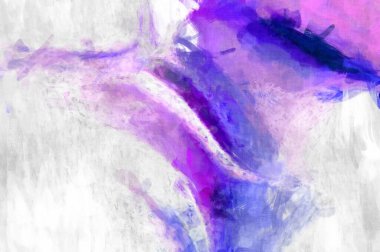 Soyut arkaplanda pürüzlü fırça darbeleri. Fırça boyası. Renkli boya darbeleri. Eşsiz duvar sanatı. Tuvaldeki modern sanat. Renkli çağdaş sanat eserleri. 