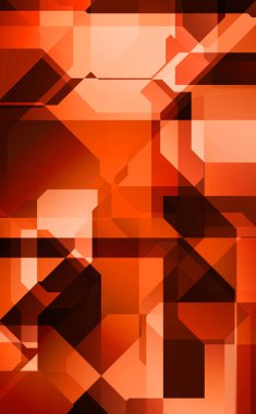 Renkli ve canlı geometrik şekiller katmanları var. Bir teknoloji planının dijital illüstrasyonu. Gelecekçi tasarım şablonu.