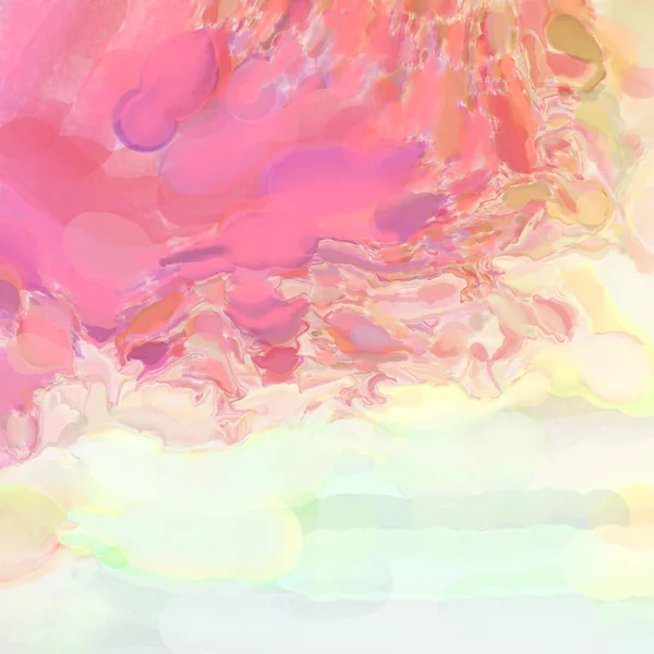 El yapımı sürreal soyut desenli suluboya. Modern sanatsal resim. 2D çizim. Arkaplan boyası karışımı. Yaratıcı duvar sanatı. Çağdaş sanat.