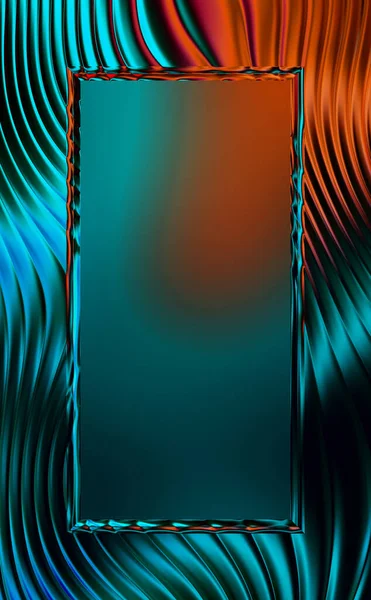 Soyut çerçeveli arkaplan. Renkli, canlı, dalgalı bir duvar kağıdı. Merkezi çerçeveli yaratıcı grafik 2d çizim. Dinamik şekilli modaya uygun sıvı örtüsü.