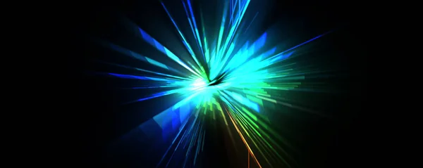 Futuristic Lens Flare Light Explosion Star Glowing Particles Lines Beautiful — Stock Photo, Image