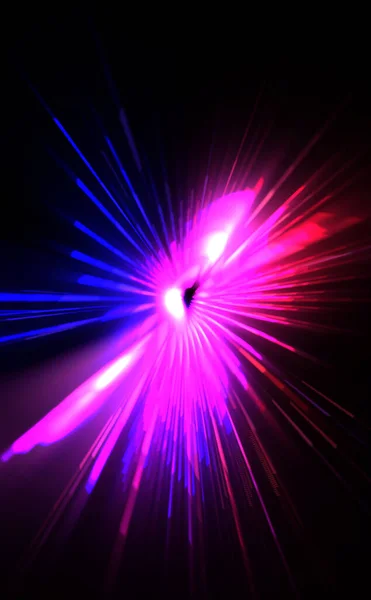 Futuristic Lens Flare Light Explosion Star Glowing Particles Lines Beautiful — Stock Photo, Image