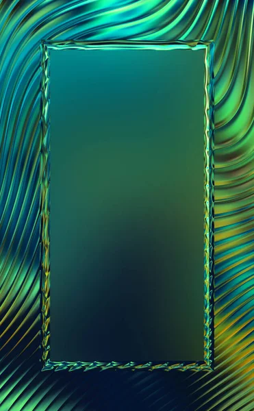 Soyut çerçeveli arkaplan. Renkli, canlı, dalgalı bir duvar kağıdı. Merkezi çerçeveli yaratıcı grafik 2d çizim. Dinamik şekilli modaya uygun sıvı örtüsü.