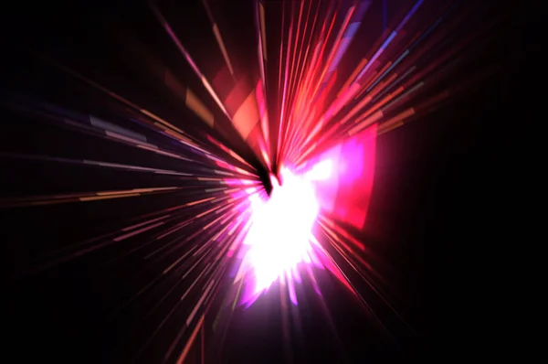 Futuristische Lensvlam Licht Explosie Ster Met Gloeiende Deeltjes Lijnen Mooie — Stockfoto