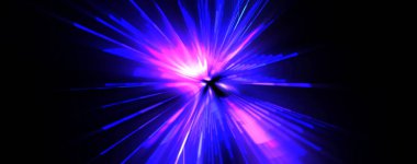 Fütürist mercek patlaması. Parlayan parçacıkları ve çizgileri olan ışık patlaması yıldızı. Güzel soyut ışın arkaplanı.