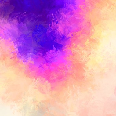 Canlı fırça darbeleriyle boyanmış. Renkli desenli resim. Fırçalanmış duvar kağıdını boya.