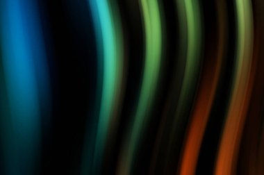 Siyah arka planda renkli düz çizgiler. Sıvı ve sıvı renkli dalgalar karanlıkta akıyor. Duvar kağıdı, afiş, arkaplan, kart, kitap, kapak, poster, afiş, broşür