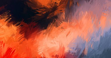 Renkli fırça darbelerinin soyut arkaplanı. fırçalanmış canlı duvar kağıdı. resmedilmiş sanat eseri. Eşsiz ve yaratıcı illüstrasyon.