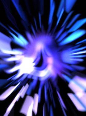 Işık parçacık izleri. Parlayan parçacıkları ve çizgileri olan ışık patlaması yıldızı. Güzel hareketli soyut ışın arkaplanı.