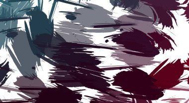 Renkli fırça darbelerinin 2B çizimi. Dekoratif doku resmi. Canlı boya desenli arka plan. Kaotik fırça darbeleri resim.