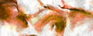 Soyut arkaplanda pürüzlü fırça darbeleri. Fırça boyası. Renkli boya darbeleri. Eşsiz duvar sanatı. Tuvaldeki modern sanat. Renkli çağdaş sanat eserleri. 