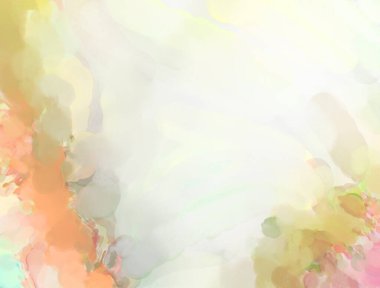 Yumuşak suluboya duvar kağıdı. Hafifçe fırçalanmış renkleri olan sanatsal bir resim. Pastel renkler arkaplana dokunmuş. Soyut duvar sanatı..