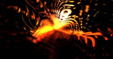 Işık parçacık izleri. Parlayan parçacıkları ve çizgileri olan ışık patlaması yıldızı. Güzel hareketli soyut ışın arkaplanı.