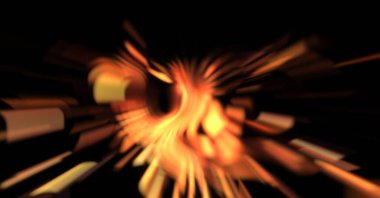 Işık parçacık izleri. Parlayan parçacıkları ve çizgileri olan ışık patlaması yıldızı. Güzel hareketli soyut ışın arkaplanı.