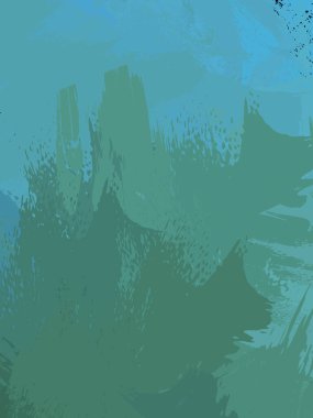 Vahşi fırça darbeleriyle yaratıcı soyut resim. Artistik fırça darbeleriyle donatılmış. Renkli ve canlı bir tasvir. Boyalı sanat.