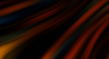 Siyah arka planda renkli düz çizgiler. Sıvı ve sıvı renkli dalgalar karanlıkta akıyor. Duvar kağıdı, afiş, arkaplan, kart, kitap, kapak, poster, afiş, broşür