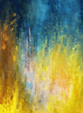 Modern sanat. Renkli çağdaş sanat eserleri. Renkli boya darbeleri. Soyut arkaplanda fırça darbeleri. Fırça boyası. Eşsiz duvar sanatı.