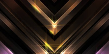 Soyut parlayan geometrik ışıklar arka planda. Fraktal simetrik grafik çizimi. Parıldayan ve parıldayan çubukları kesiştir.