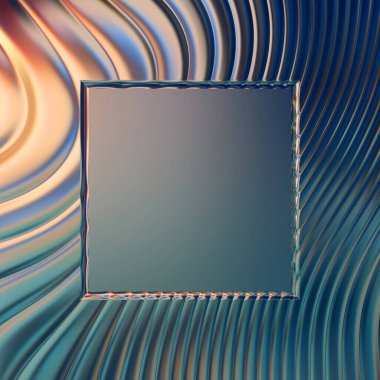 Soyut çerçeveli arkaplan. Renkli, canlı, dalgalı bir duvar kağıdı. Merkezi çerçeveli yaratıcı grafik 2d çizim. Dinamik şekilli modaya uygun sıvı örtüsü.