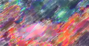 Çağdaş sanat. El yapımı resim. Modern sanat eserleri. Yüzeyde suluboya fırça darbeleriyle resim yapmak. 2D çizim. Sanatsal arkaplan resmi. Tablo üzerinde soyut resim. Renkli doku.