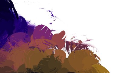 Duvar sanatı Eşsiz ve yaratıcı illüstrasyon. Fırça darbesi ile boyanmış. Renkli fırça darbelerinin soyut arkaplanı. Fırçalanmış canlı duvar kâğıdı. Boyalı sanatsal yaratım.