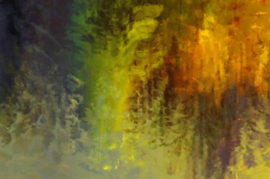 Modern sanat. Renkli çağdaş sanat eserleri. Renkli boya darbeleri. Soyut arkaplanda fırça darbeleri. Fırça boyası. Eşsiz duvar sanatı.