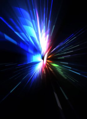 Fütürist mercek patlaması. Parlayan parçacıkları ve çizgileri olan ışık patlaması yıldızı. Güzel soyut ışın arkaplanı.