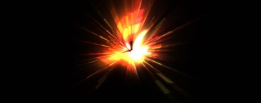 Fütürist mercek patlaması. Parlayan parçacıkları ve çizgileri olan ışık patlaması yıldızı. Güzel soyut ışın arkaplanı.