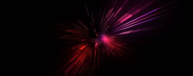 Fütürist mercek patlaması. Parlayan parçacıkları ve çizgileri olan ışık patlaması yıldızı. Güzel soyut ışın arkaplanı.