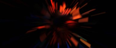 Işık parçacık izleri. Parlayan parçacıkları ve çizgileri olan ışık patlaması yıldızı. Güzel hareketli soyut ışın arkaplanı.