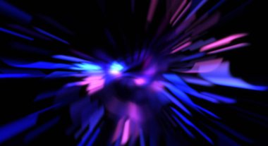 Işık parçacık izleri. Parlayan parçacıkları ve çizgileri olan ışık patlaması yıldızı. Güzel hareketli soyut ışın arkaplanı.