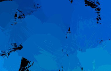 Vahşi fırça darbeleriyle yaratıcı soyut resim. Artistik fırça darbeleriyle donatılmış. Renkli ve canlı bir tasvir. Boyalı sanat.