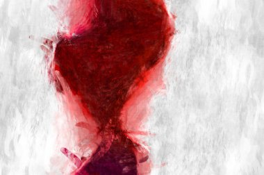 Soyut arkaplanda pürüzlü fırça darbeleri. Fırça boyası. Renkli boya darbeleri. Eşsiz duvar sanatı. Tuvaldeki modern sanat. Renkli çağdaş sanat eserleri. 