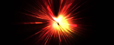 Fütürist mercek patlaması. Parlayan parçacıkları ve çizgileri olan ışık patlaması yıldızı. Güzel soyut ışın arkaplanı.