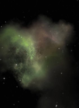 Galaksi uzayındaki yıldız alanı renkli nebula ile. Uzayın derinliklerinin bilim kurgu geçmişi. Ruhsal duvar kağıdı.