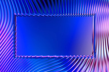 Soyut çerçeveli arkaplan. Renkli, canlı, dalgalı bir duvar kağıdı. Merkezi çerçeveli yaratıcı grafik 2d çizim. Dinamik şekilli modaya uygun sıvı örtüsü.