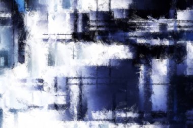 Modern sanat. Renkli çağdaş sanat eserleri. Renkli boya darbeleri. Soyut arkaplanda fırça darbeleri. Fırça boyası. Eşsiz duvar sanatı.