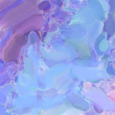 El yapımı sürreal soyut desenli suluboya. Modern sanatsal resim. 2D çizim. Arkaplan boyası karışımı. Yaratıcı duvar sanatı. Çağdaş sanat.